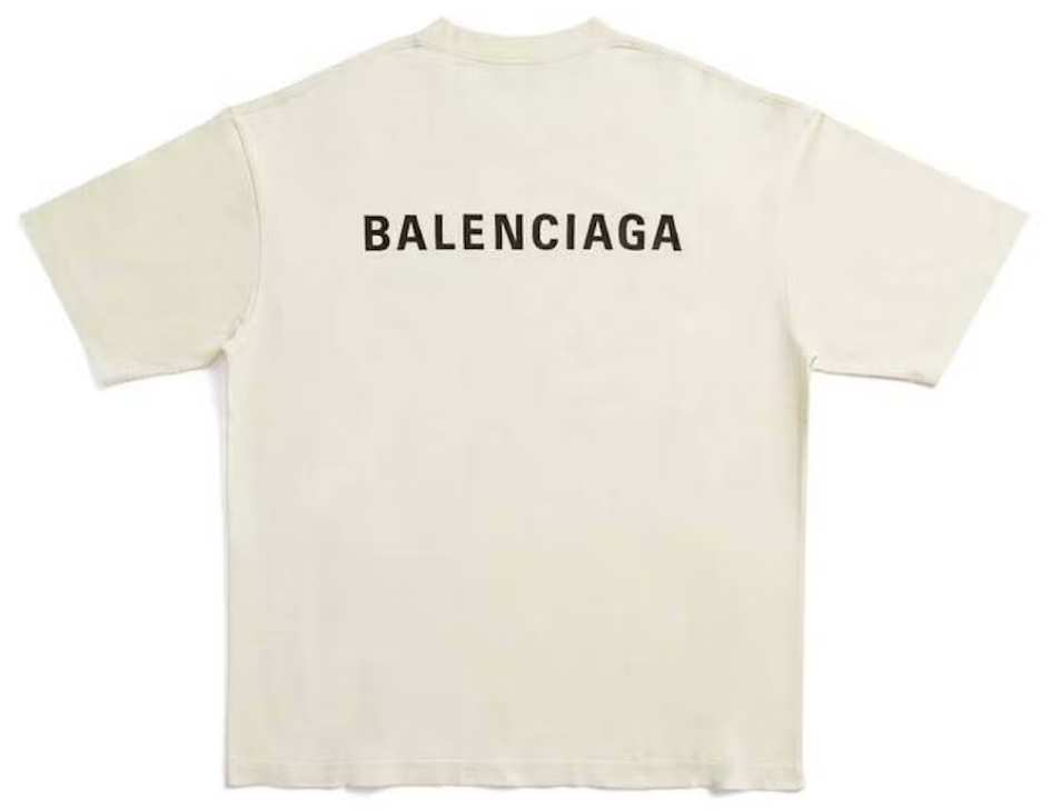 Balenciaga Medium Fit T-shirt Cream