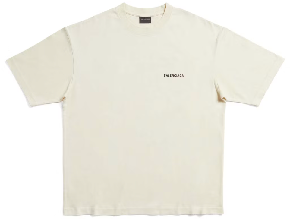 Balenciaga Medium Fit T-shirt Cream