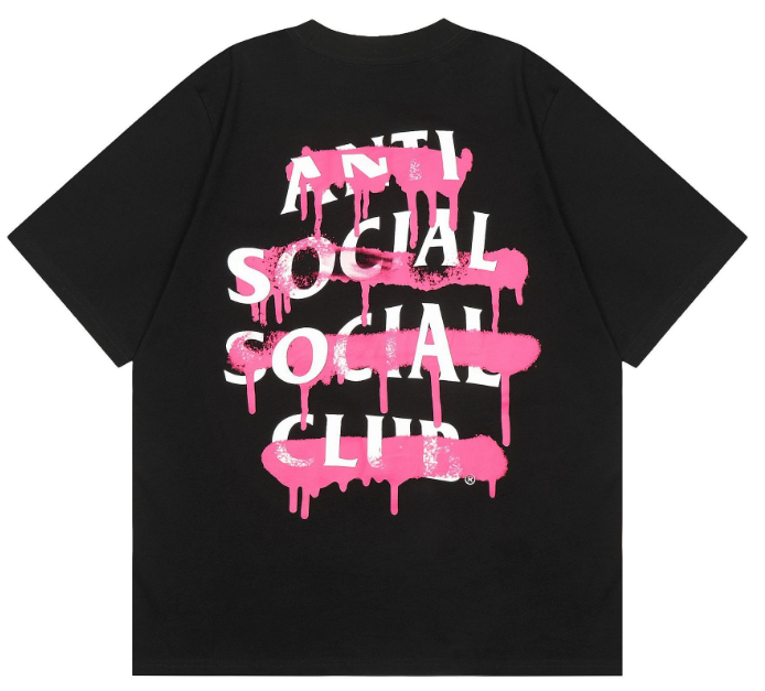 Anti Social Social Club Pink Black T-shirt